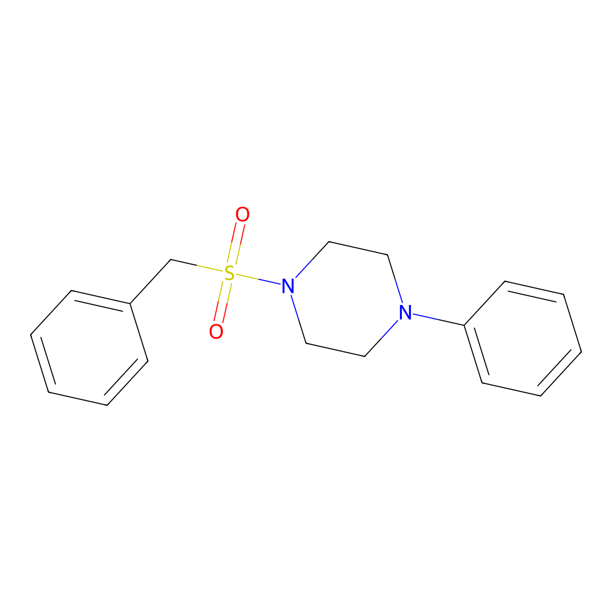 1-(Benzylsulfonyl)-4-phenylpiperazine molecular structure, CAS 107785-35-3