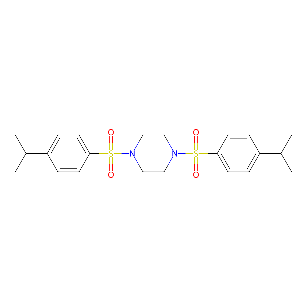 1,4-Bis[(4-propan-2-ylphenyl)sulfonyl]piperazine molecular structure, CAS 107785-44-4