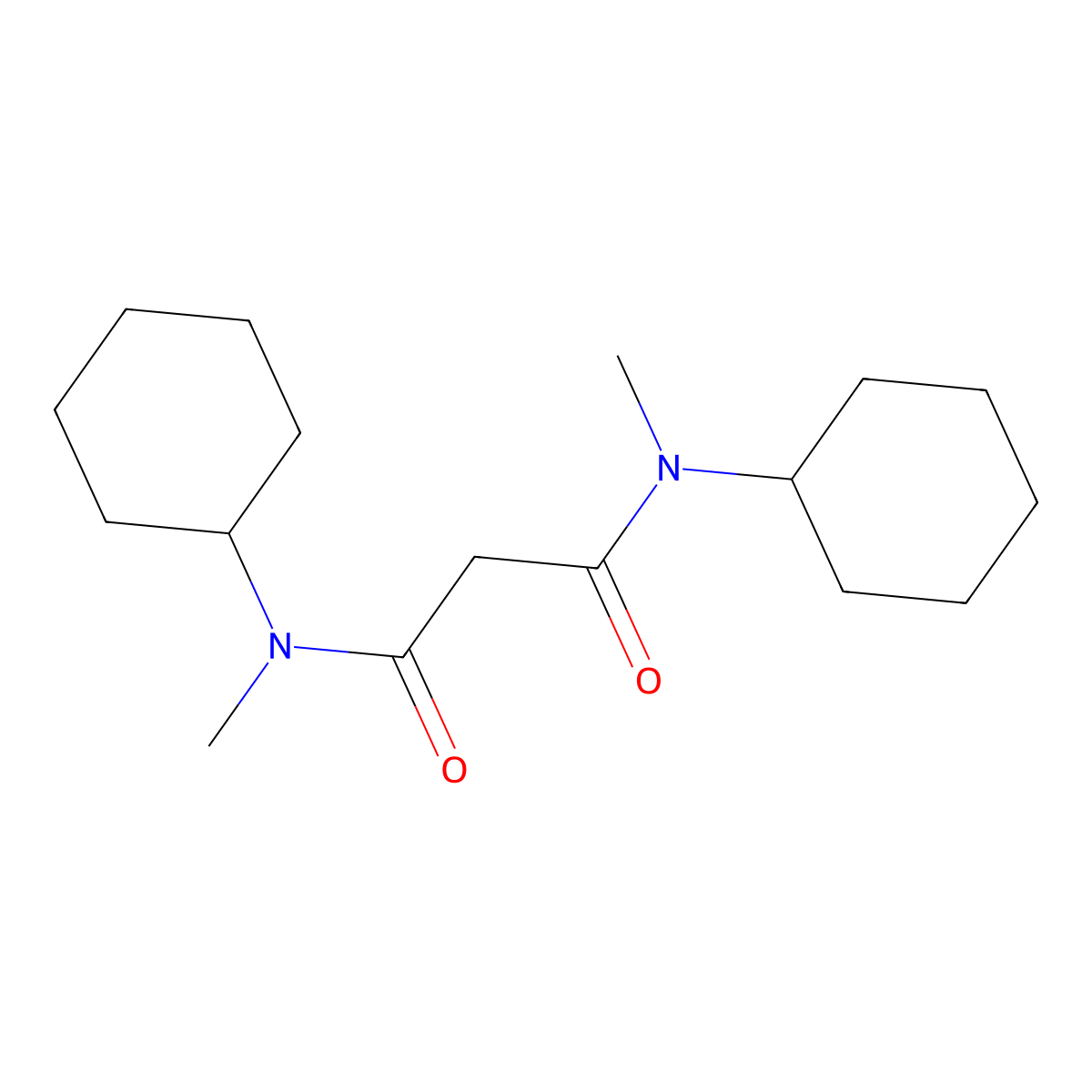 N,N'-dicyclohexyl-N,N'-dimethylpropanediamide molecular structure, CAS 107785-83-1