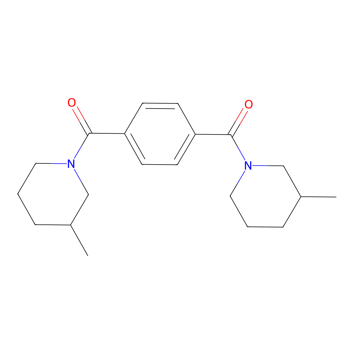 3-Methylpiperidyl 4-[(3-methylpiperidyl)carbonyl]phenyl ketone molecular structure, CAS 107785-93-3