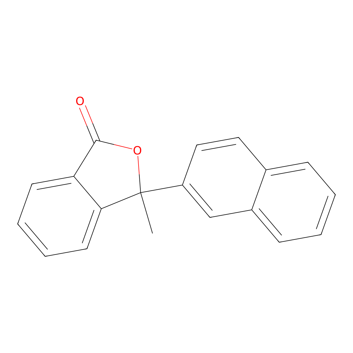 3-Methyl-3-naphthalen-2-yl-2-benzofuran-1-one molecular structure, CAS 107796-84-9