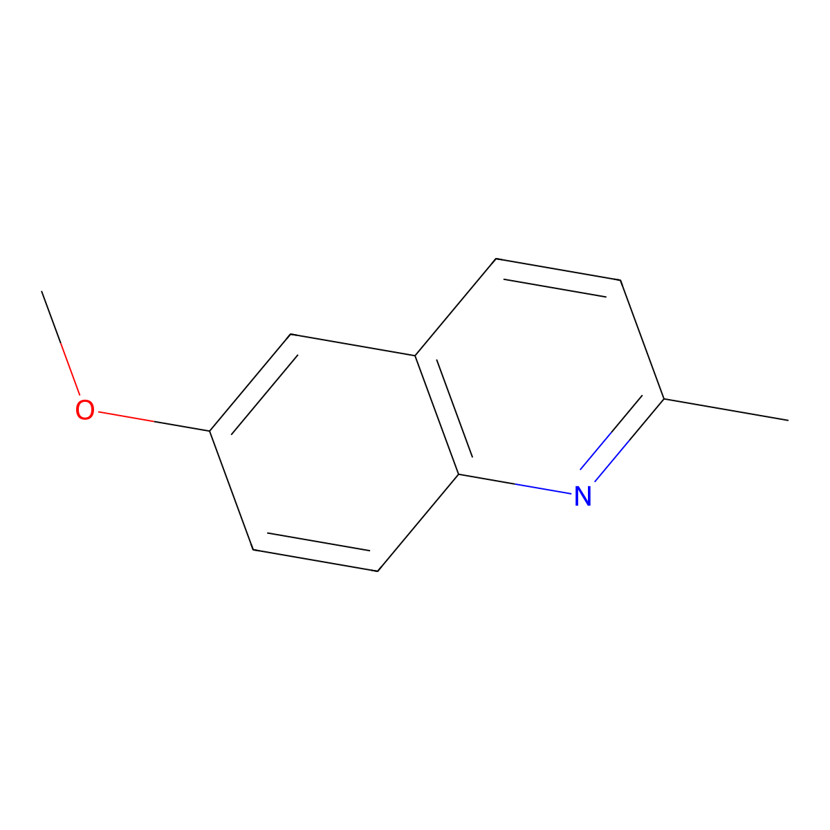 6-Methoxyquinaldine molecular structure, CAS 1078-28-0