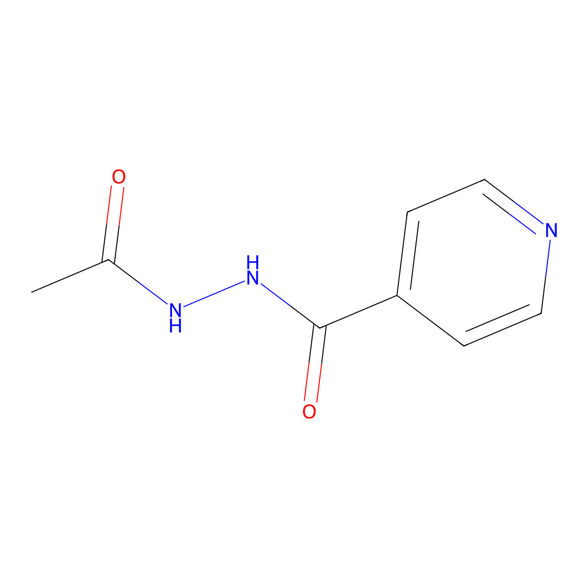Acetylisoniazid molecular structure, CAS 1078-38-2