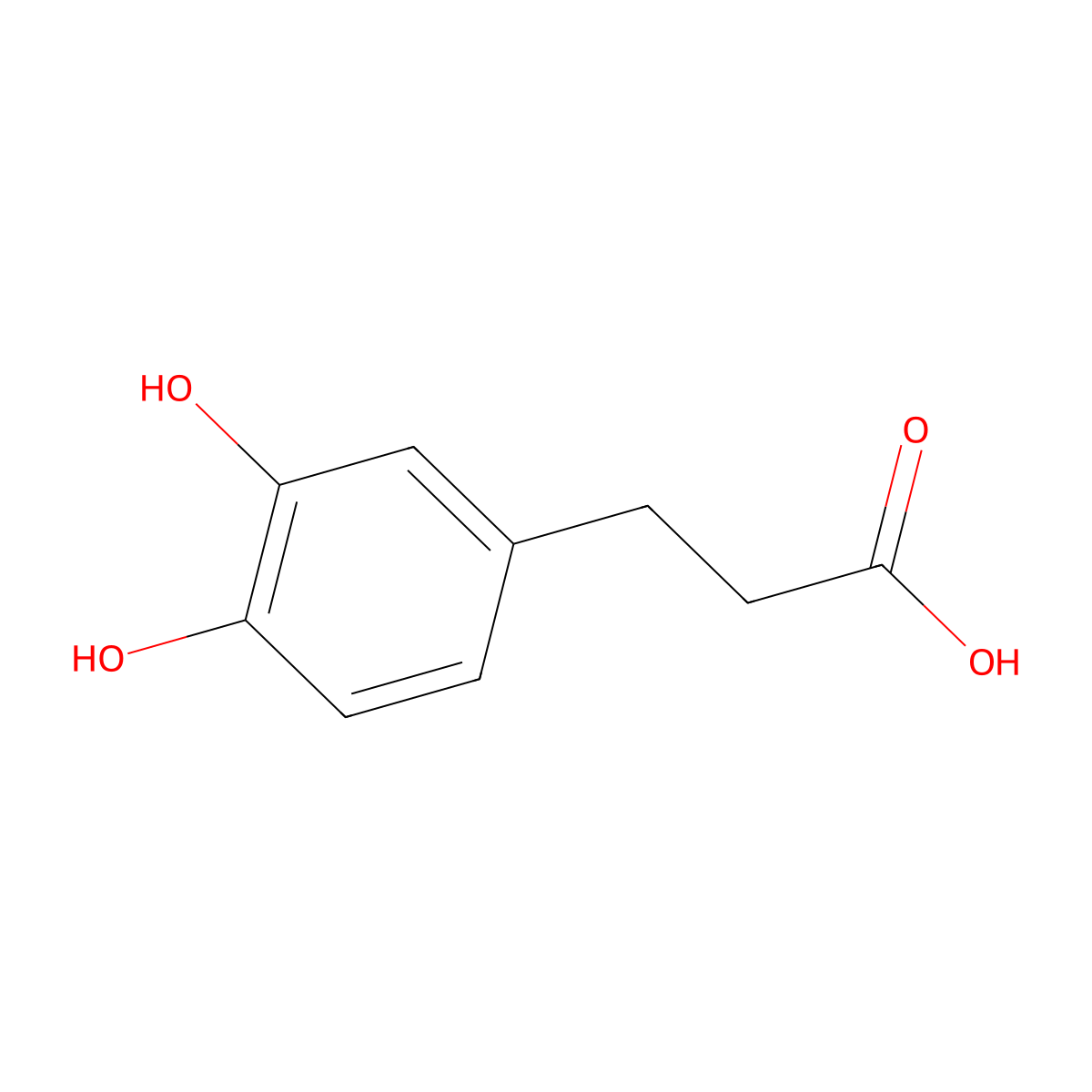 Dihydrocaffeic Acid molecular structure, CAS 1078-61-1