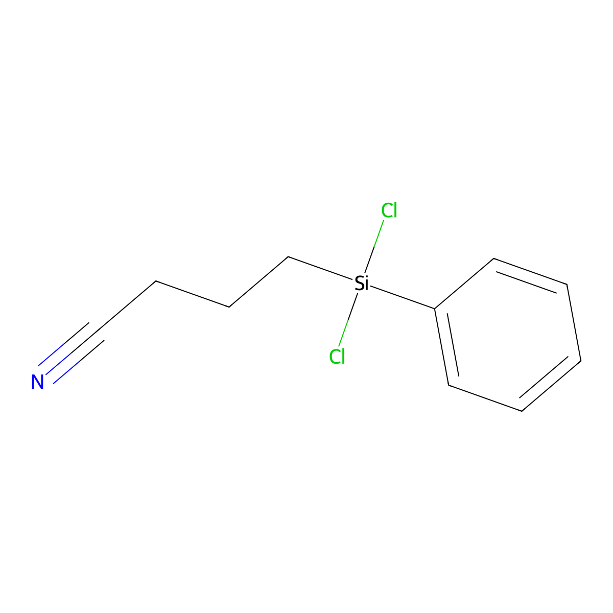 Butanenitrile, 4-(dichlorophenylsilyl)- molecular structure, CAS 1078-96-2