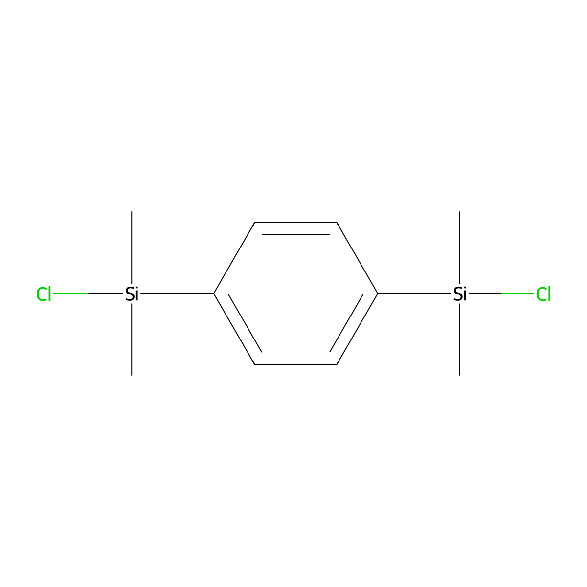 Benzene, 1,4-bis(chlorodimethylsilyl)- molecular structure, CAS 1078-97-3