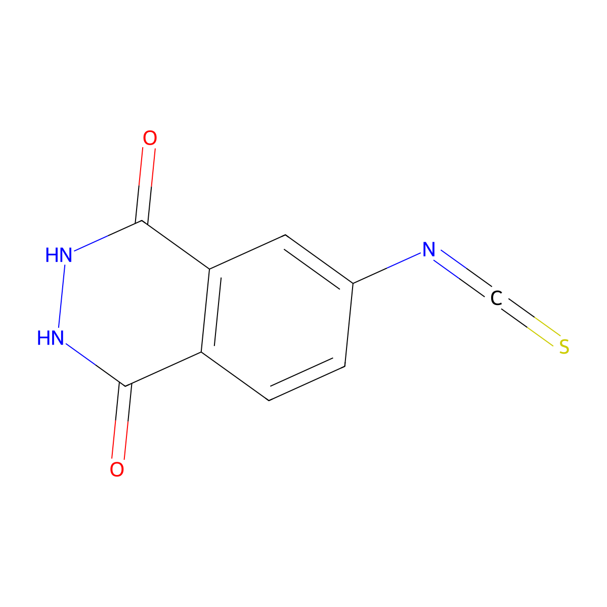 2,3-Dihydro-6-isothiocyanato-1,4-phthalazinedione molecular structure, CAS 107807-39-6