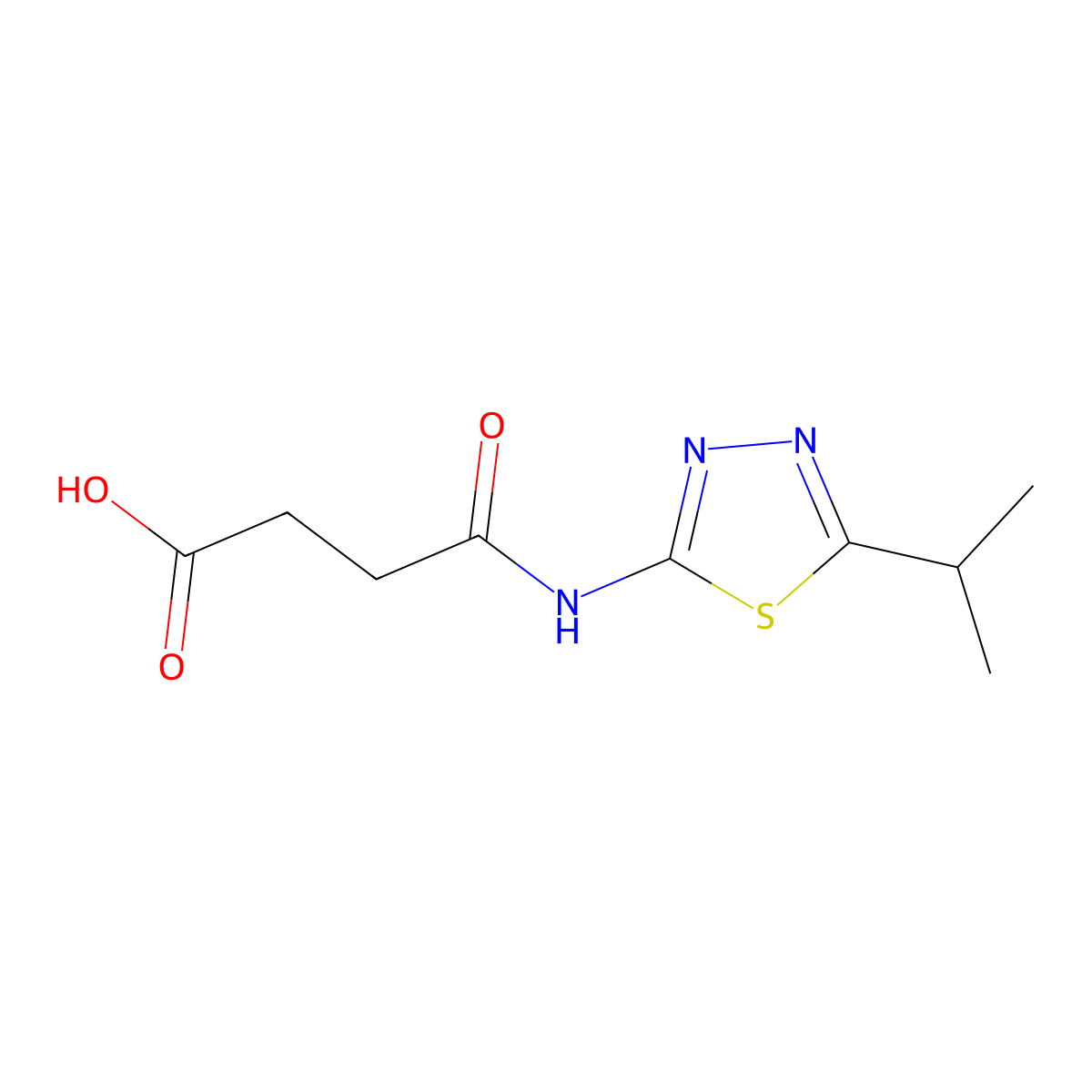 Succinamic acid, N-(5-isopropyl-1,3,4-thiadiazol-2-yl)- molecular structure, CAS 107811-08-5