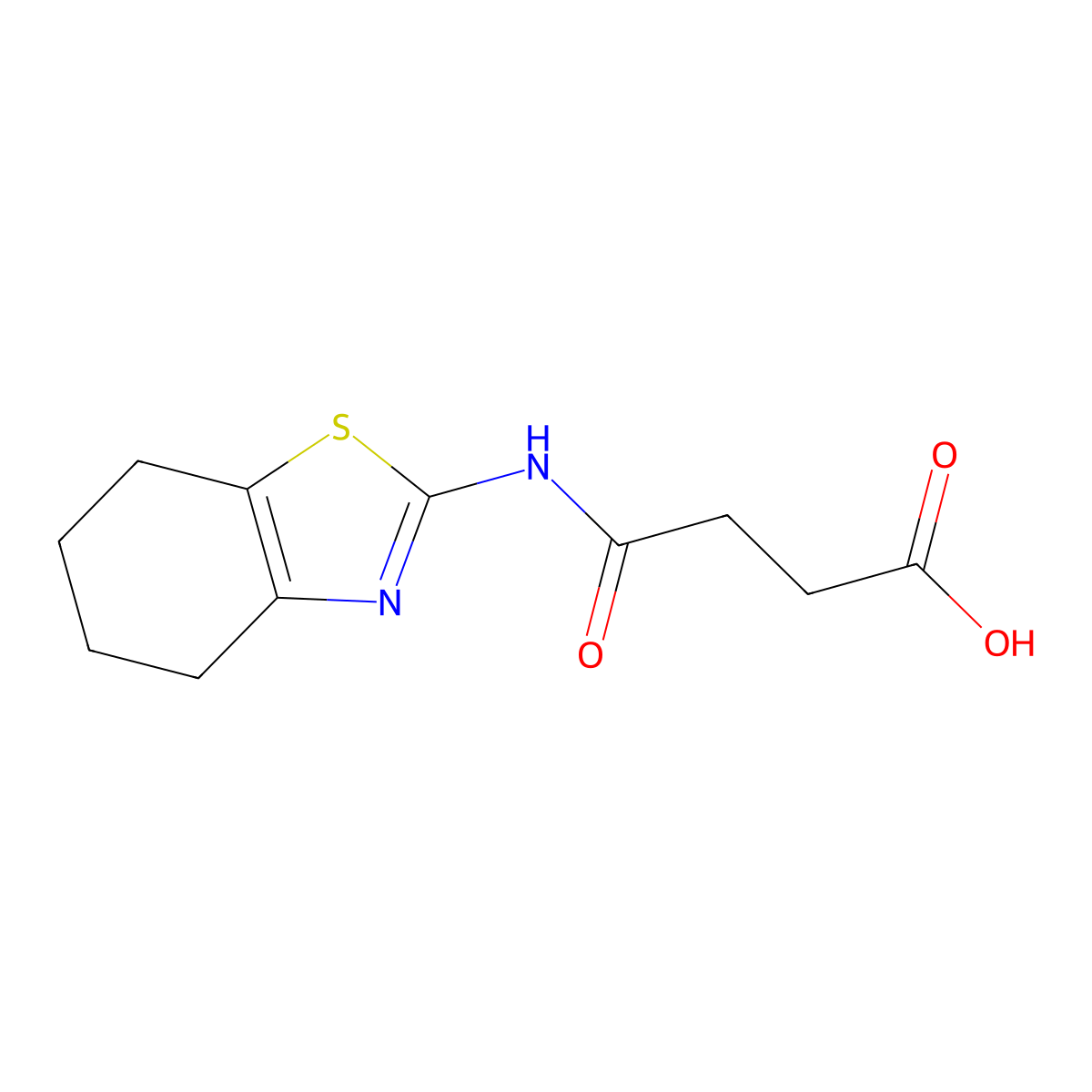 4-Oxo-4-[(4,5,6,7-tetrahydro-2-benzothiazolyl)amino]butanoic acid molecular structure, CAS 107811-09-6