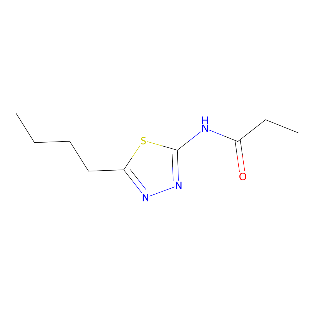 Propionamide, N-(5-butyl-1,3,4-thiadiazol-2-yl)- molecular structure, CAS 107811-10-9