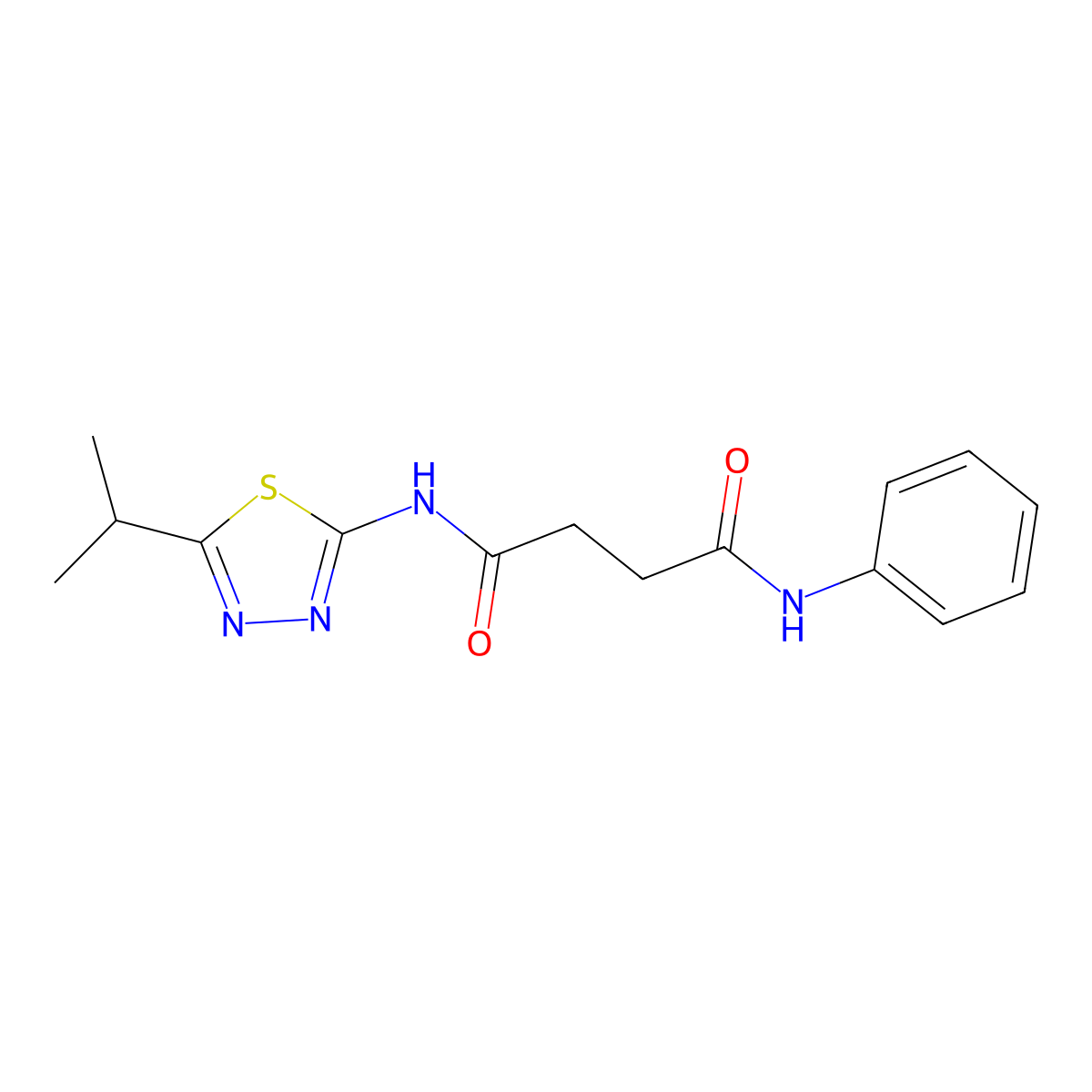 Succinamide, N-(5-isopropyl-1,3,4-thiadiazol-2-yl)-N'-phenyl- molecular structure, CAS 107811-36-9