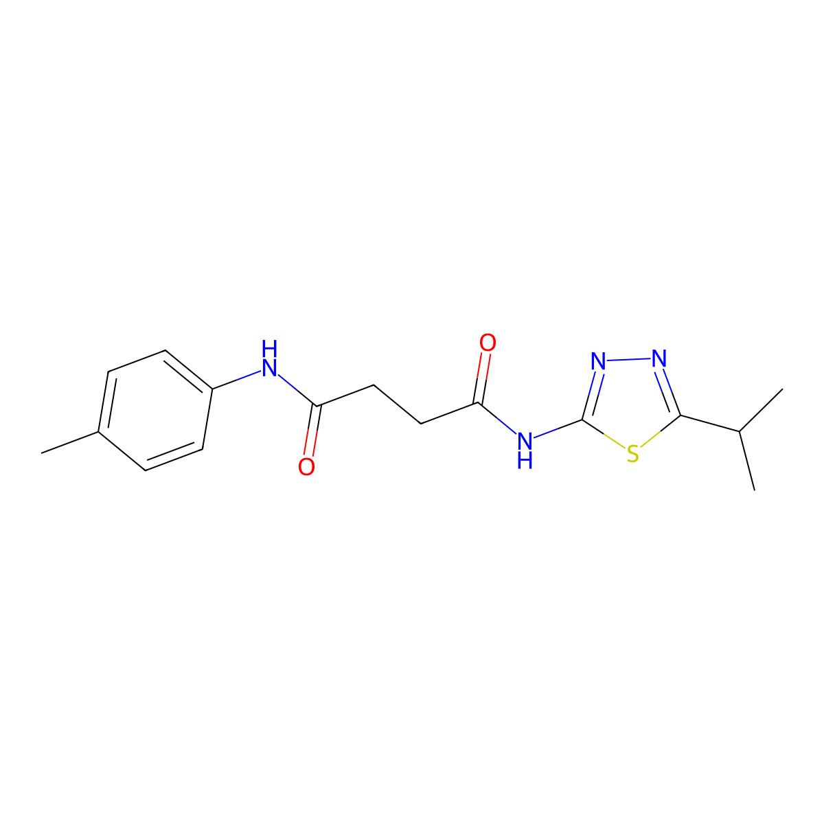 Succinamide, N-(5-isopropyl-1,3,4-thiadiazol-2-yl)-N'-p-tolyl- molecular structure, CAS 107811-37-0
