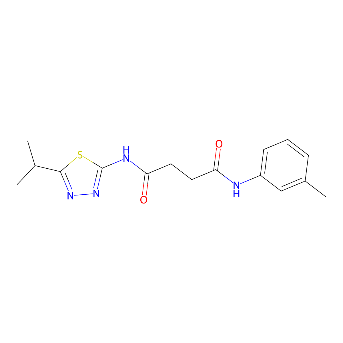 Succinamide, N-(5-isopropyl-1,3,4-thiadiazol-2-yl)-N'-m-tolyl- molecular structure, CAS 107811-38-1