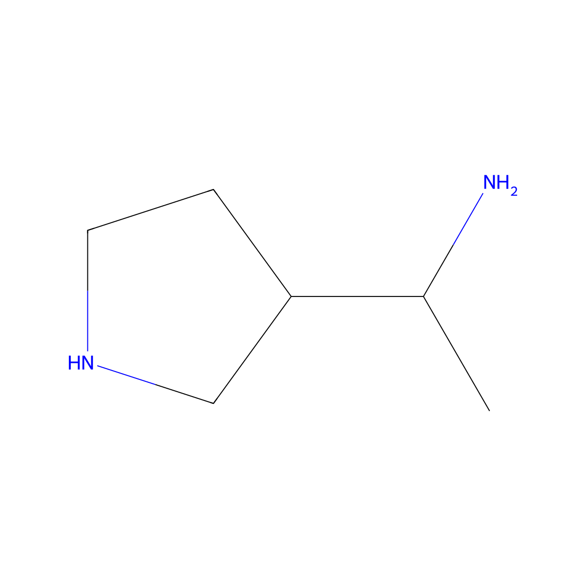 1-(Pyrrolidin-3-yl)ethan-1-amine molecular structure, CAS 1078118-34-9