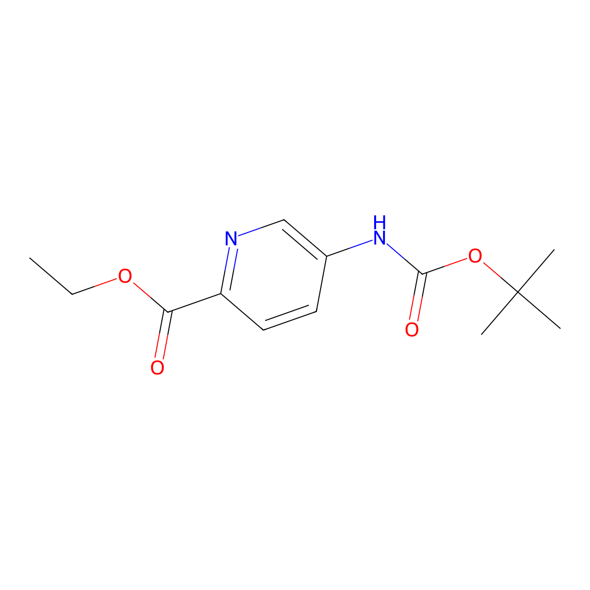 5-tert-Butoxycarbonylamino-pyridine-2-carboxylic acid ethyl ester molecular structure, CAS 1078129-19-7