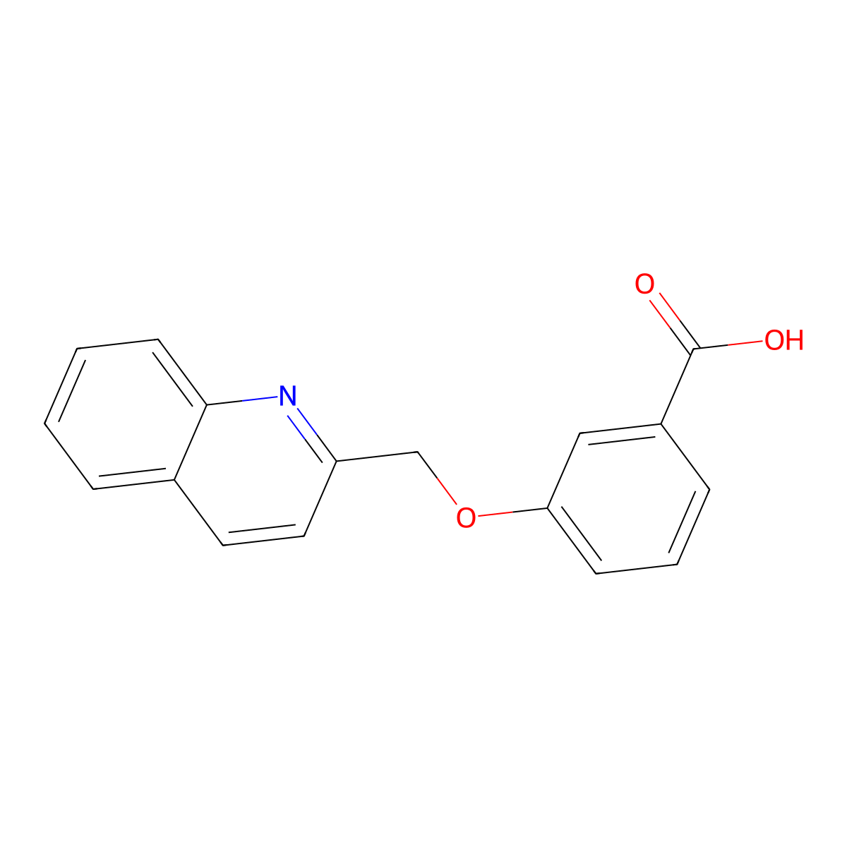3-(2-Quinolinylmethoxy)benzoic acid molecular structure, CAS 107813-86-5