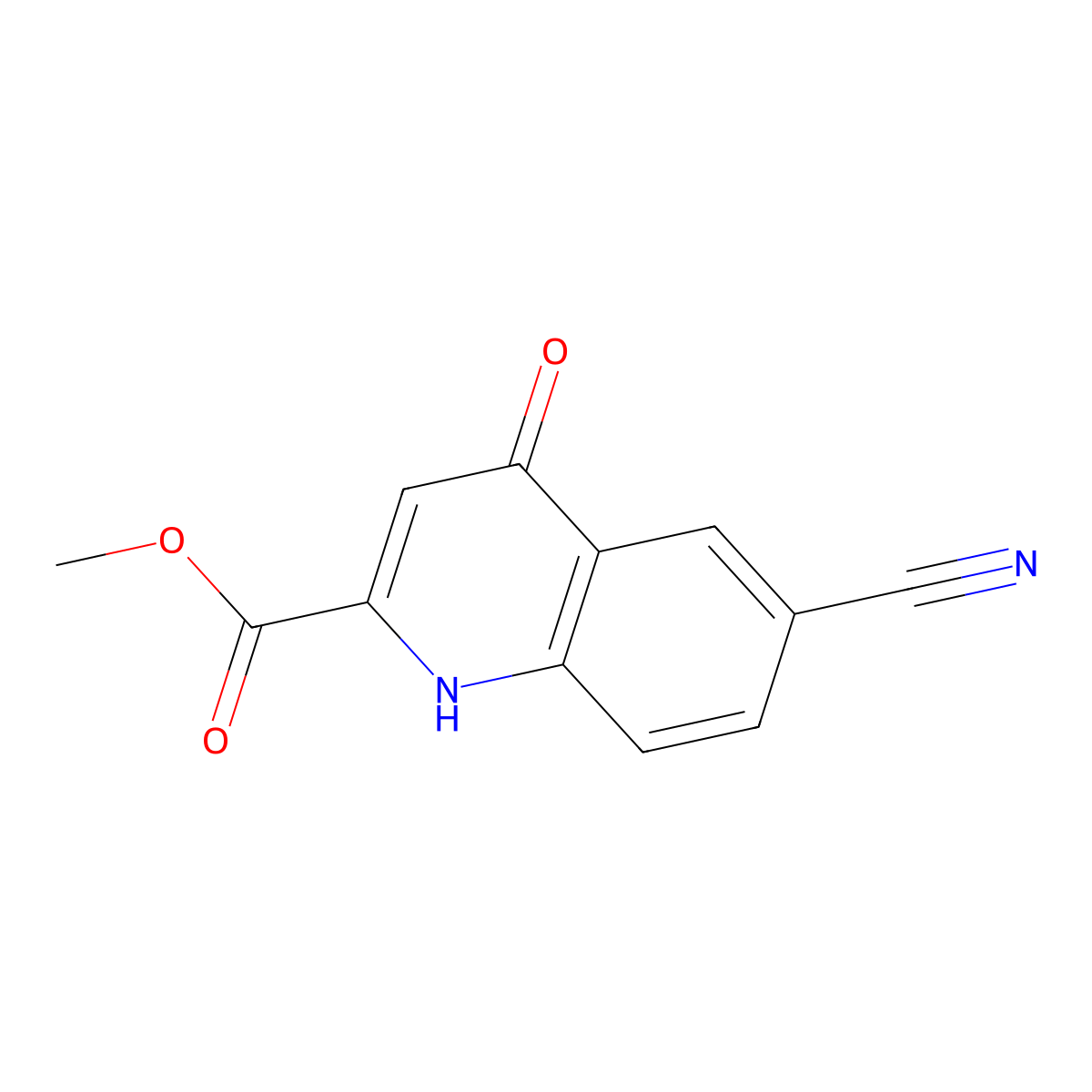 6-Cyano-4-hydroxy-quinoline-2-carboxylic acid methyl ester molecular structure, CAS 1078130-59-2
