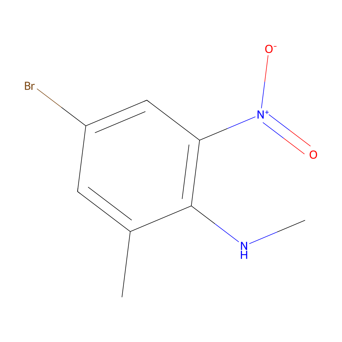 (4-Bromo-2-methyl-6-nitro-phenyl)-methyl-amine molecular structure, CAS 1078136-88-5