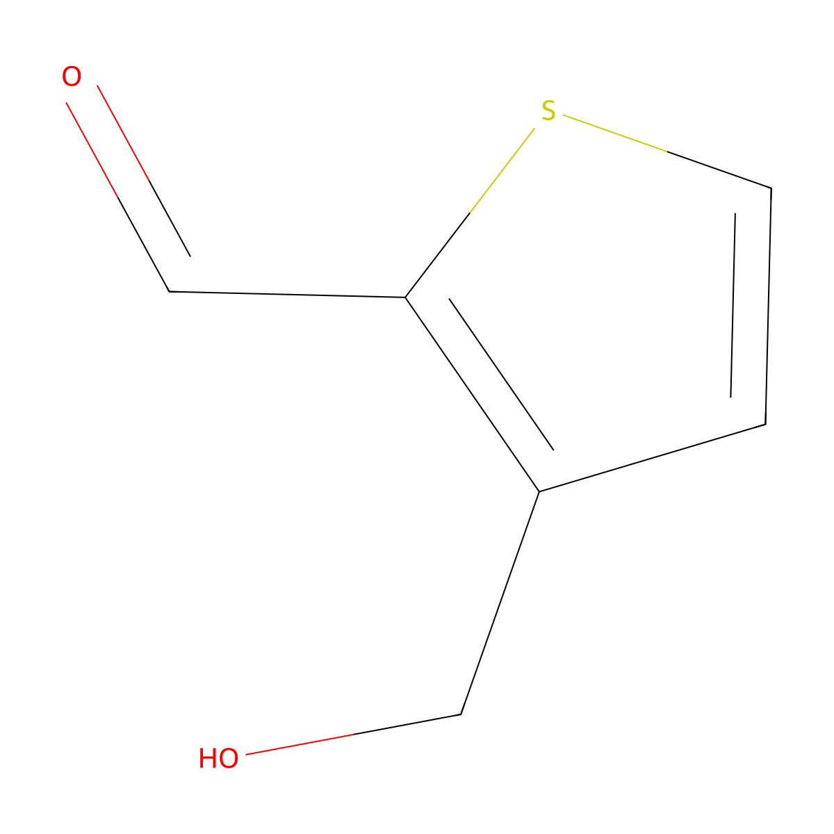 3-(Hydroxymethyl)thiophene-2-carbaldehyde molecular structure, CAS 1078149-78-6