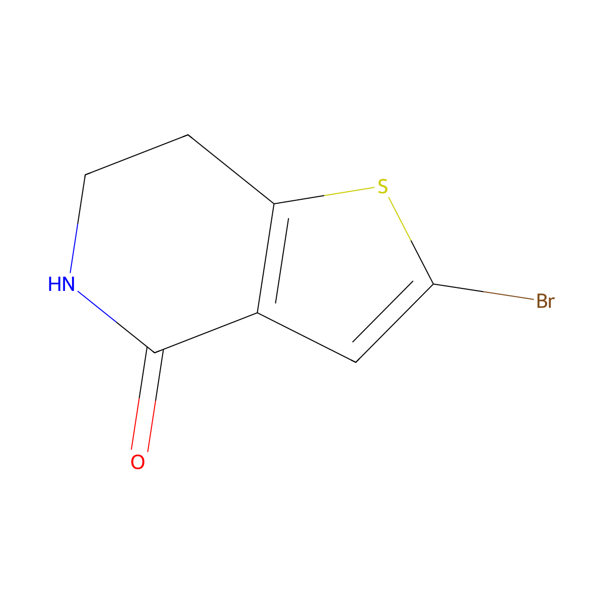 2-bromo-4H,5H,6H,7H-thieno(3,2-c)pyridin-4-one molecular structure, CAS 1078150-17-0
