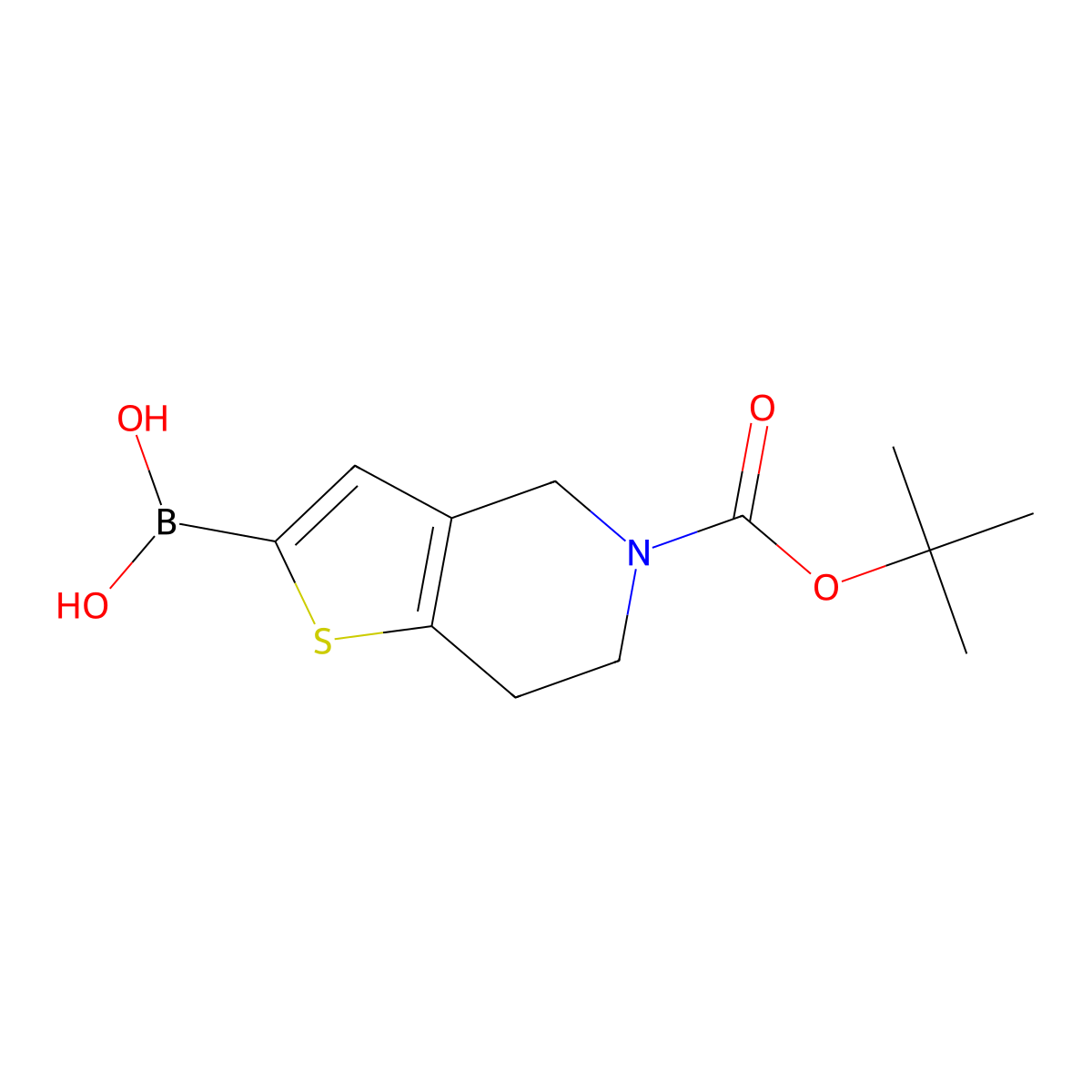 (5-(tert-Butoxycarbonyl)-4,5,6,7-tetrahydrothieno[3,2-c]pyridin-2-yl)boronic acid molecular structure, CAS 1078151-34-4