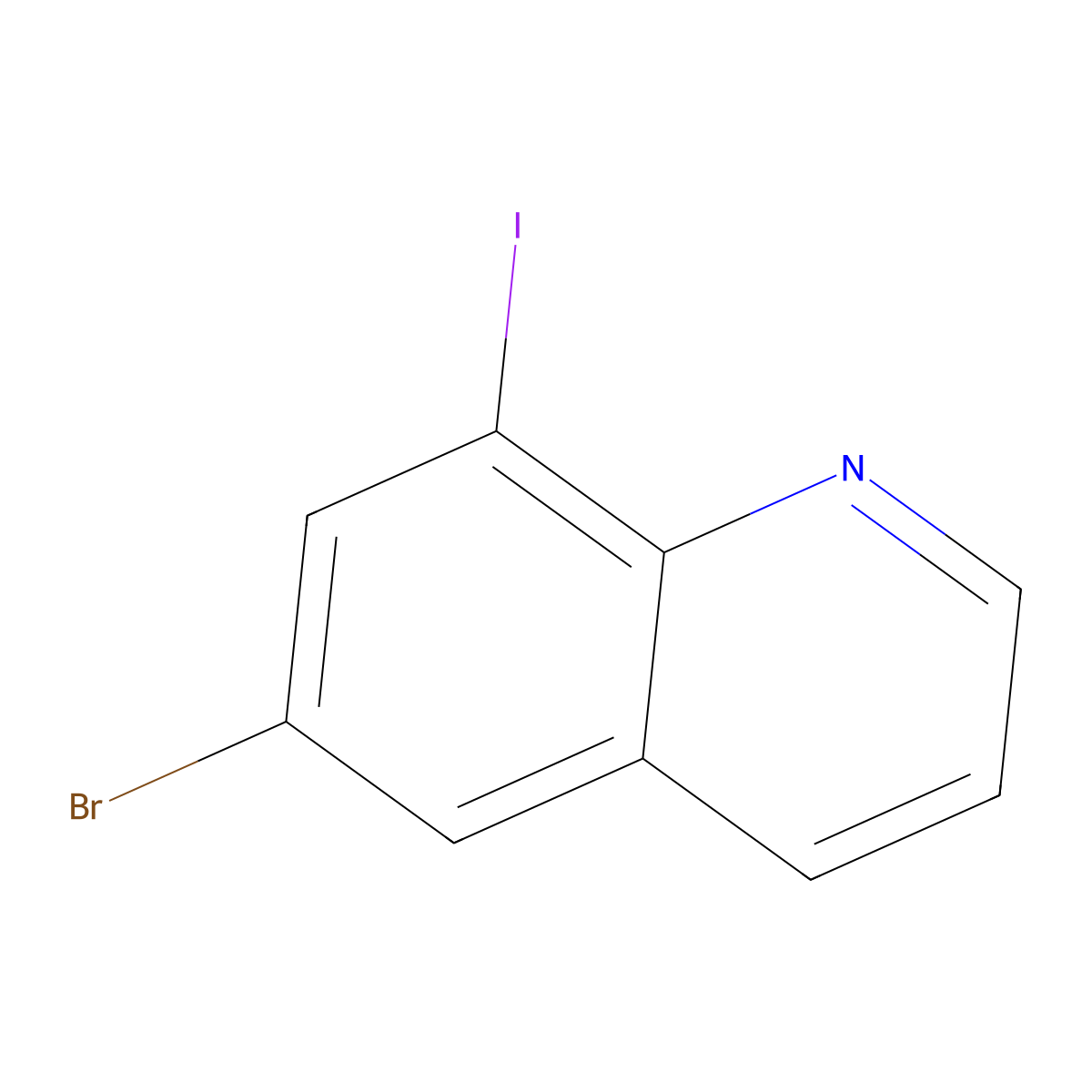 6-Bromo-8-iodoquinoline molecular structure, CAS 1078160-90-3