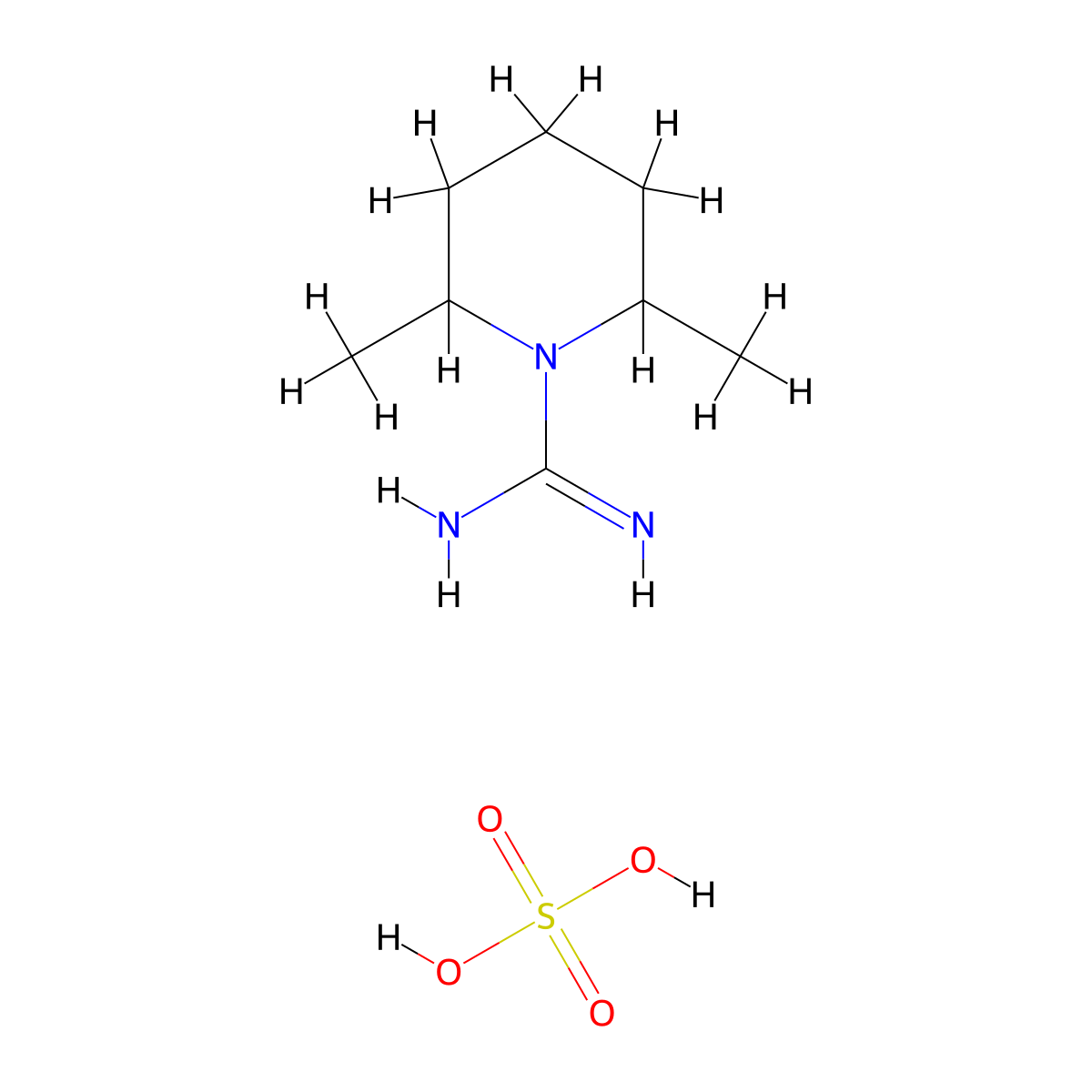 2,6-Dimethylpiperidine-1-carboximidamide sulfate molecular structure, CAS 1078161-63-3