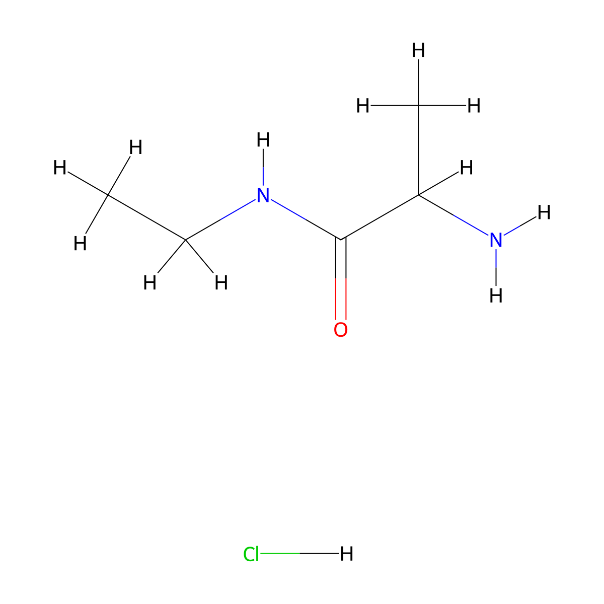 2-amino-N-ethylpropanamide hydrochloride molecular structure, CAS 1078162-88-5
