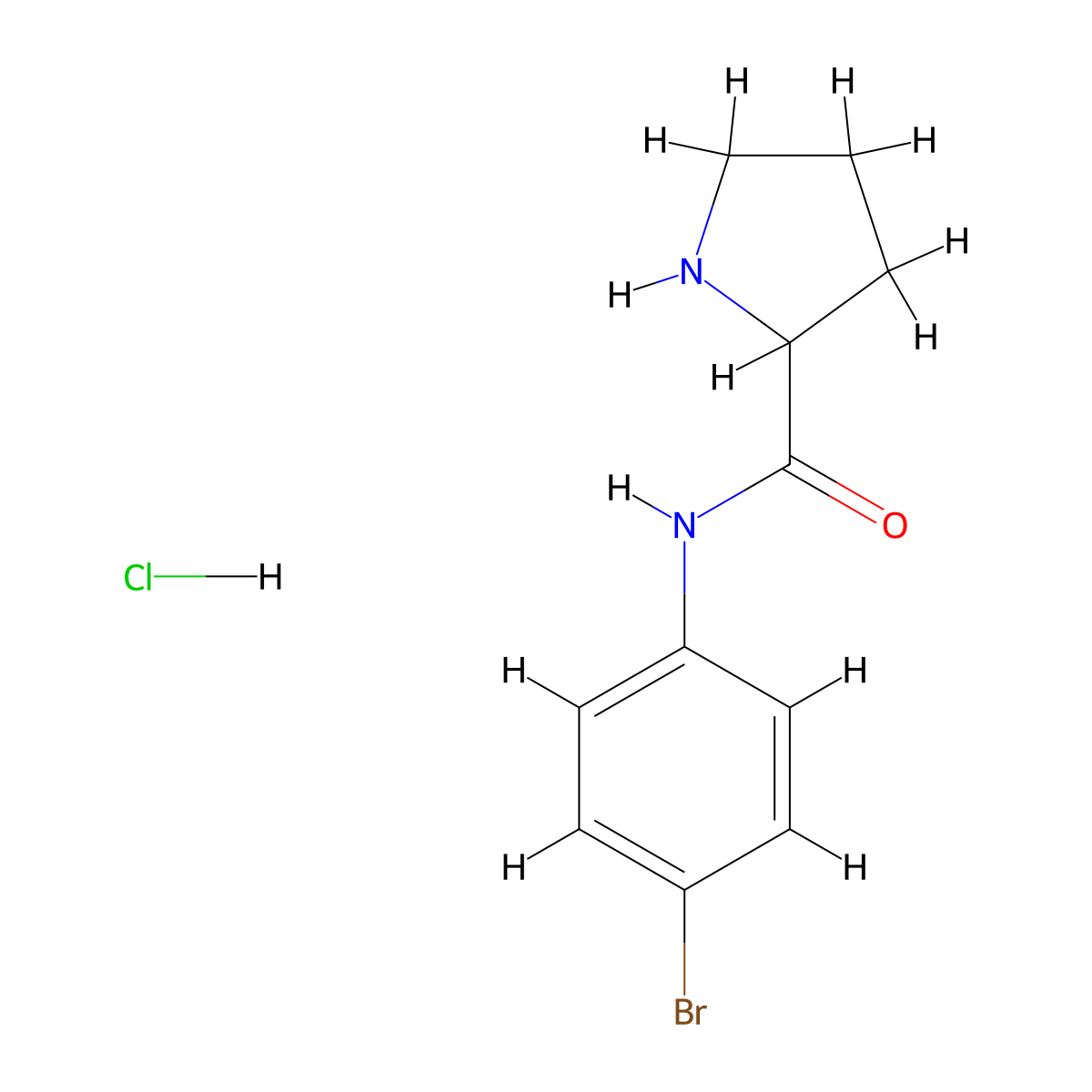 N-(4-bromophenyl)pyrrolidine-2-carboxamide hydrochloride molecular structure, CAS 1078162-91-0