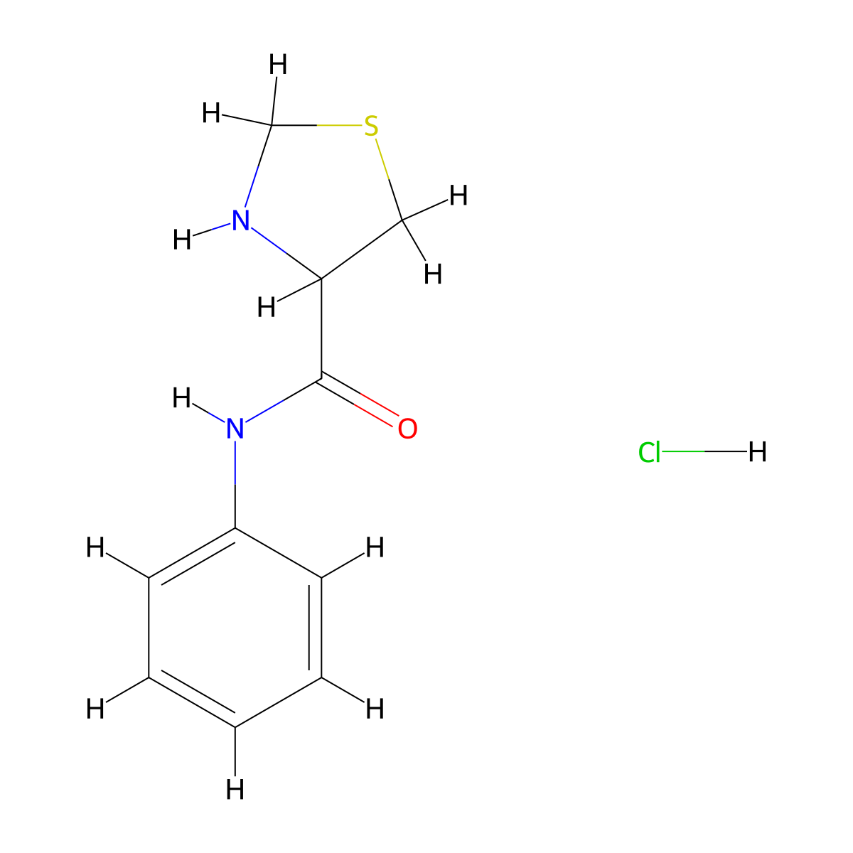 N-phenyl-1,3-thiazolidine-4-carboxamide hydrochloride molecular structure, CAS 1078162-97-6