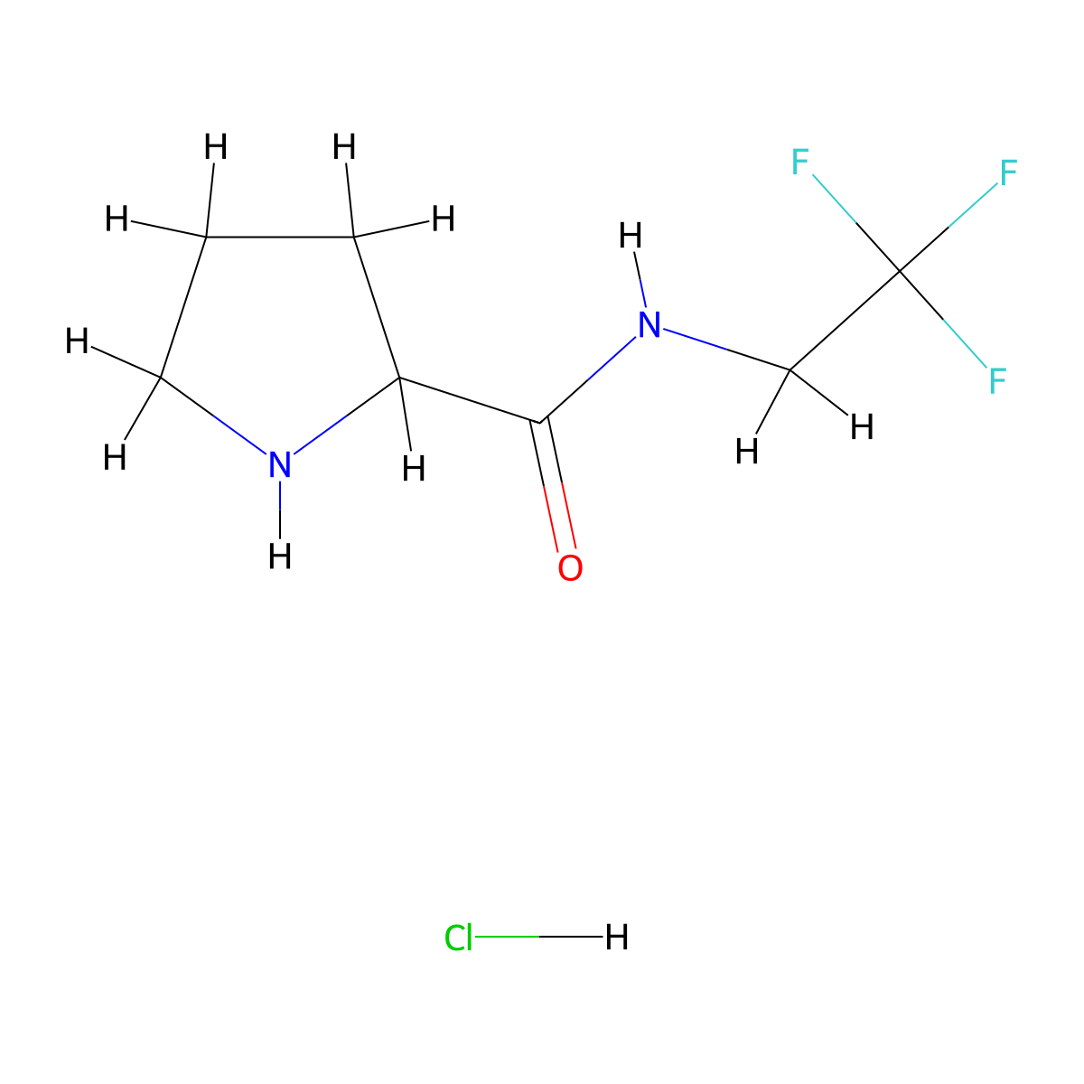 N-(2,2,2-trifluoroethyl)pyrrolidine-2-carboxamide hydrochloride molecular structure, CAS 1078163-20-8
