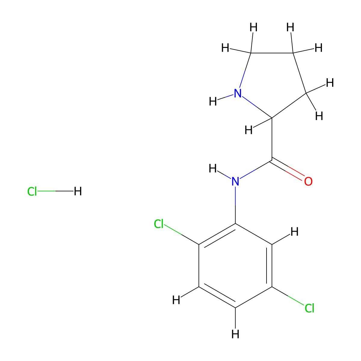 N-(2,5-dichlorophenyl)pyrrolidine-2-carboxamide hydrochloride molecular structure, CAS 1078163-23-1