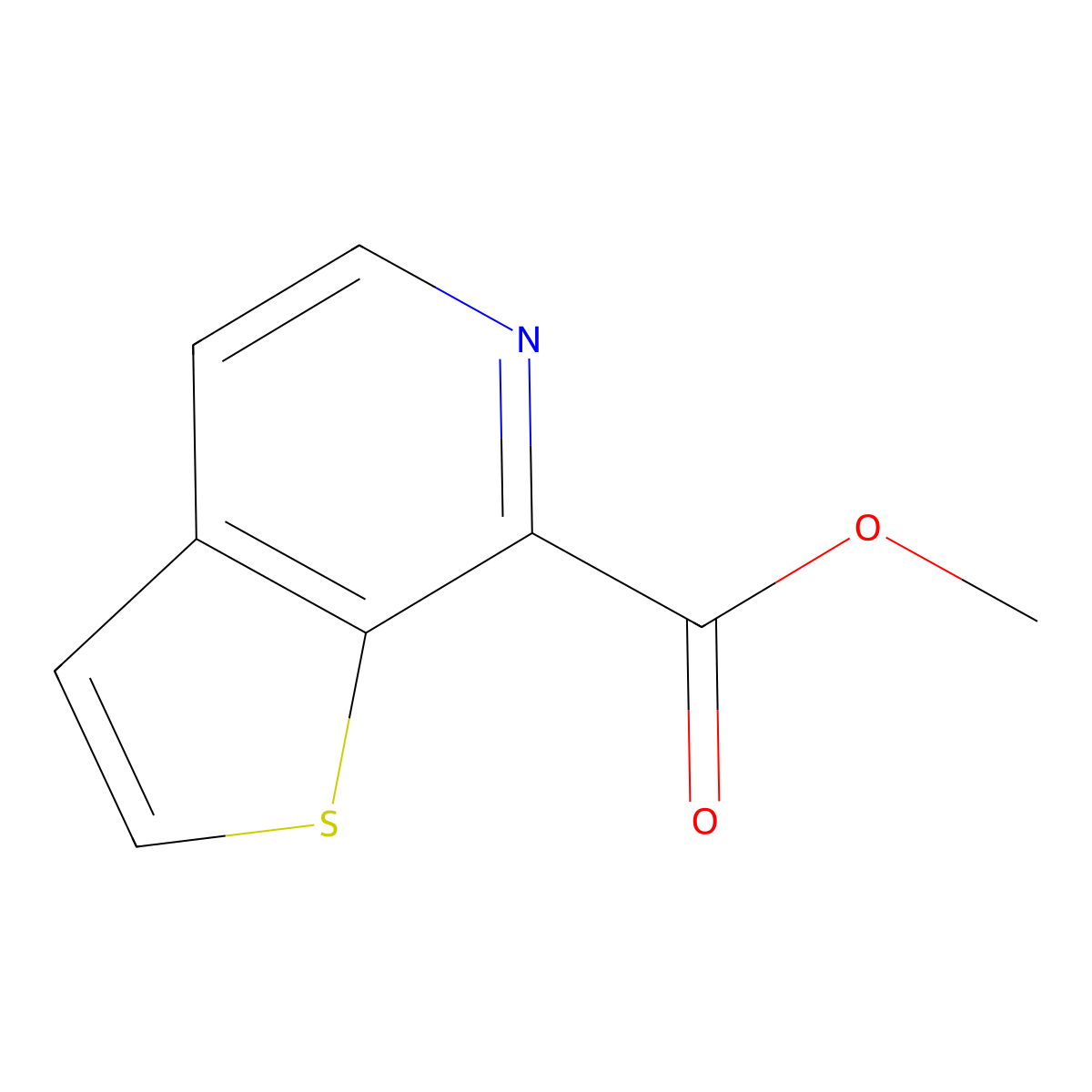 Methyl thieno[2,3-C]pyridine-7-carboxylate molecular structure, CAS 1078167-97-1