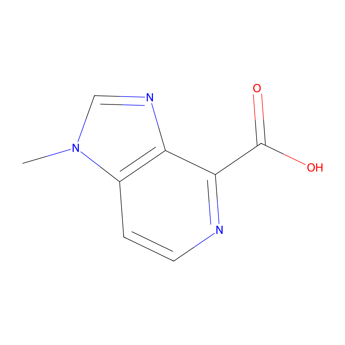 1-Methyl-1H-imidazo[4,5-c]pyridine-4-carboxylic acid molecular structure, CAS 1078168-26-9