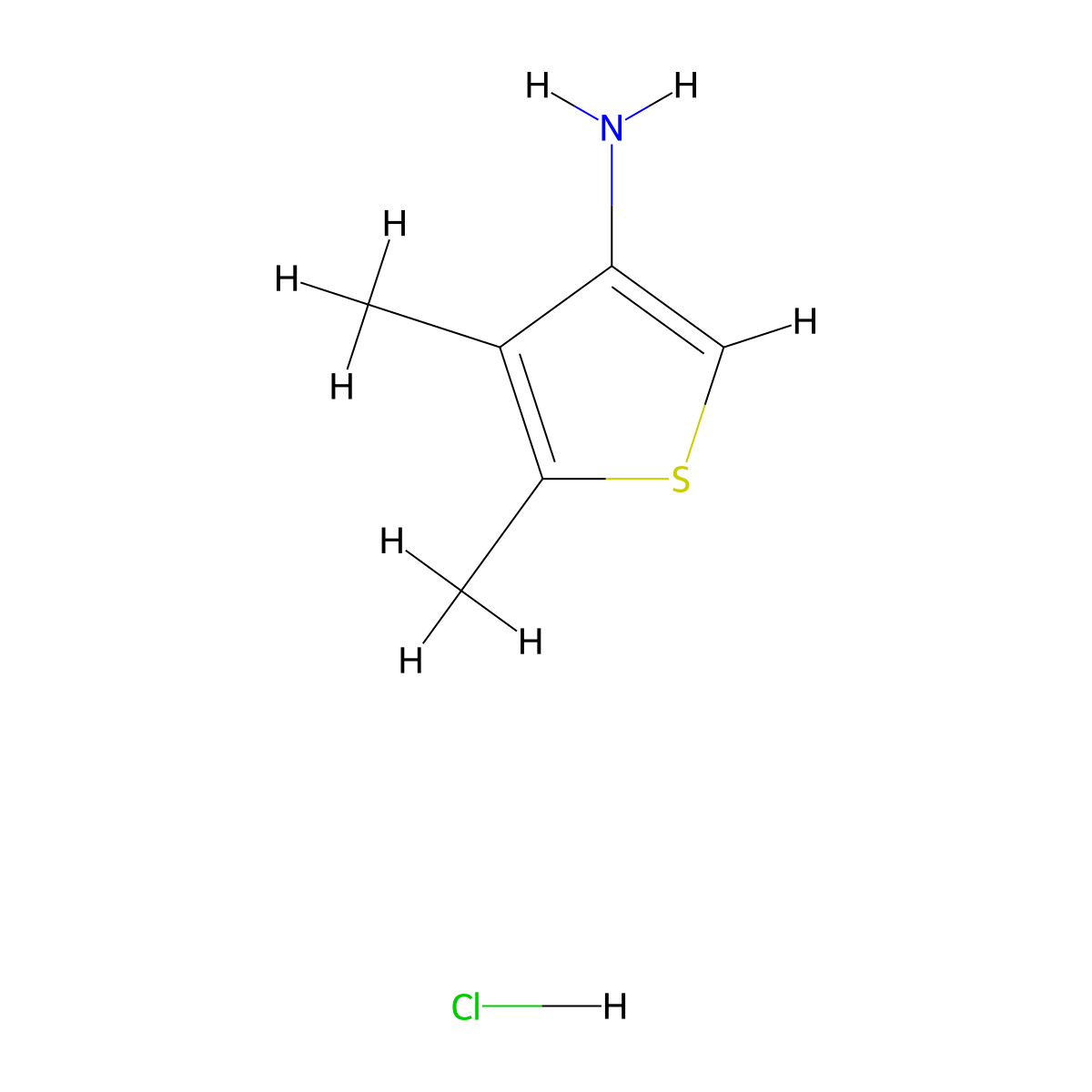 4,5-Dimethylthiophen-3-amine hydrochloride molecular structure, CAS 107818-43-9