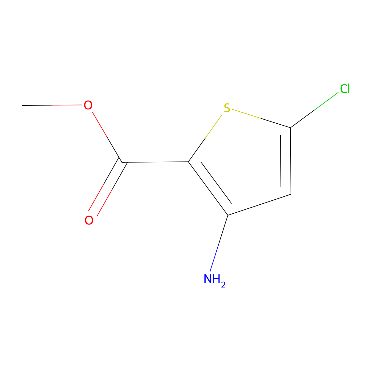 Methyl 3-amino-5-chloro-2-thiophenecarboxylate molecular structure, CAS 107818-51-9