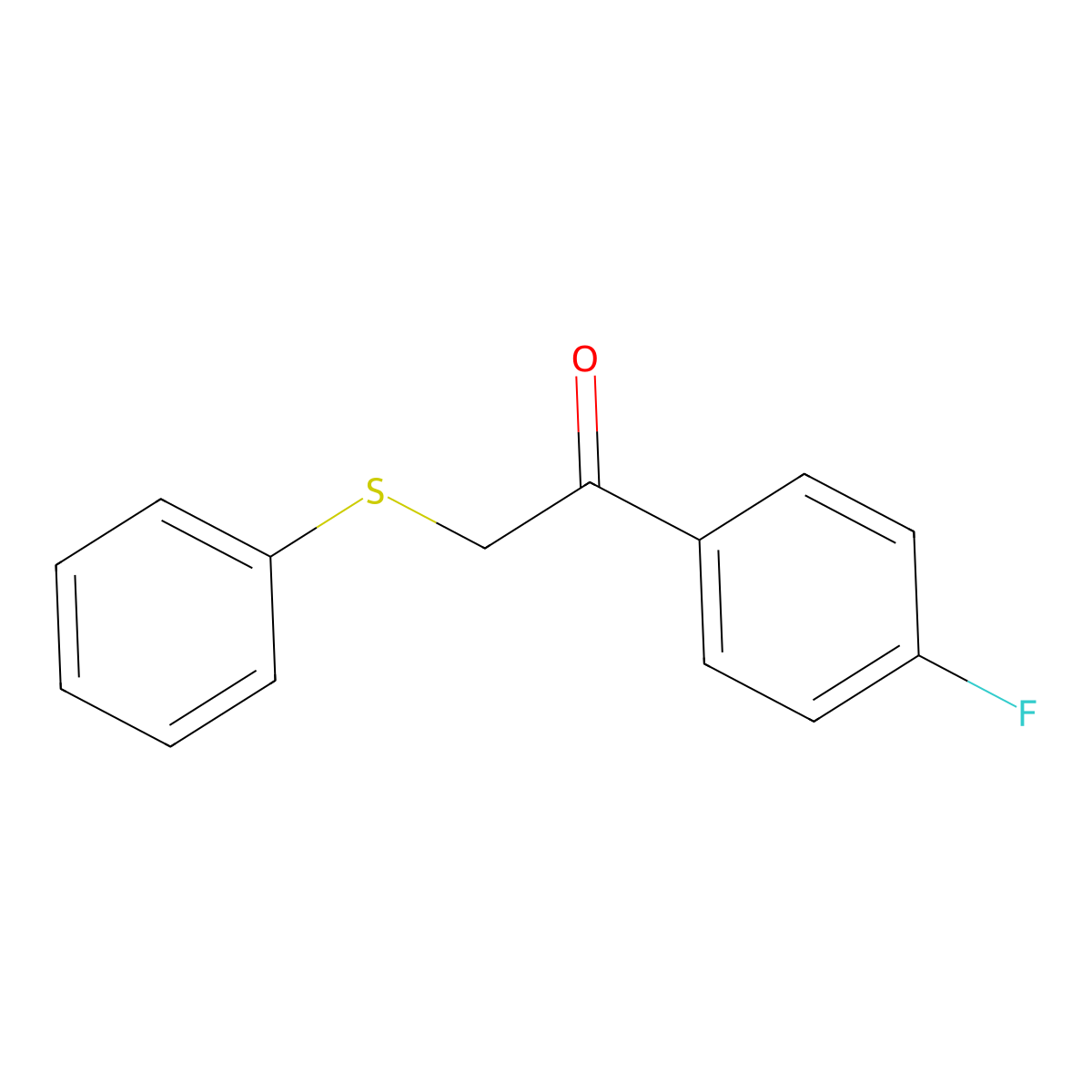 1-(4-Fluorophenyl)-2-(phenylsulfanyl)ethan-1-one molecular structure, CAS 107820-47-3
