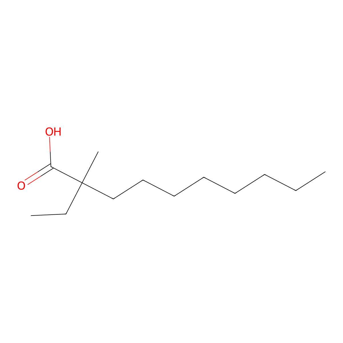 2-Ethyl-2-methyldecanoic acid molecular structure, CAS 107827-68-9
