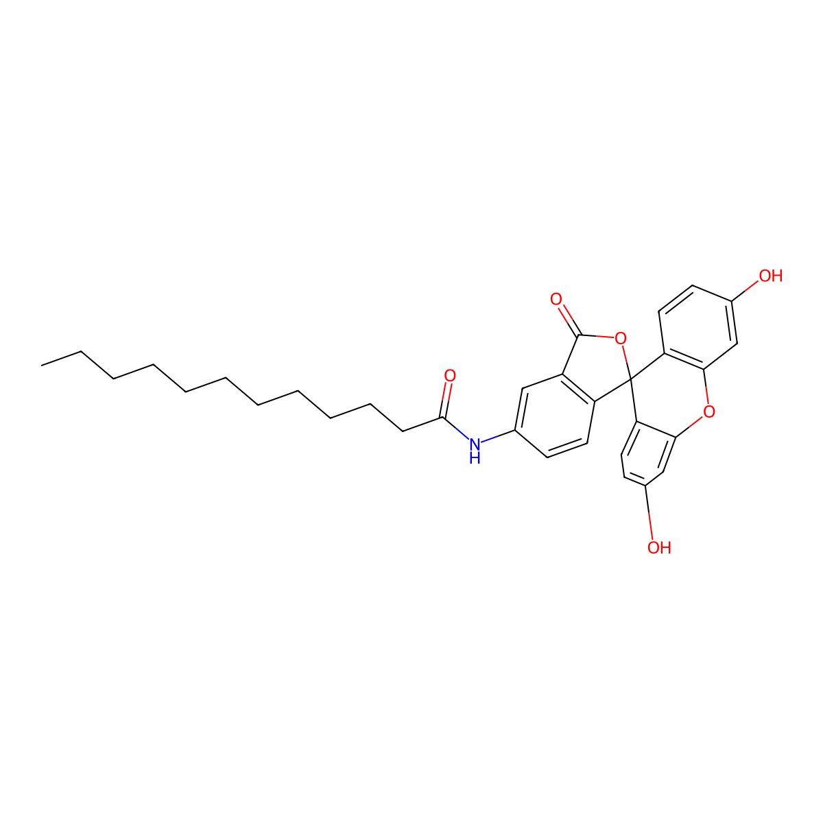5-(N-Dodecanoyl)aminofluorescein molecular structure, CAS 107827-77-0