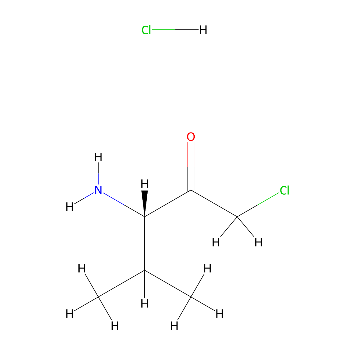 L-Valine chloromethyl ketone hydrochloride molecular structure, CAS 107831-79-8