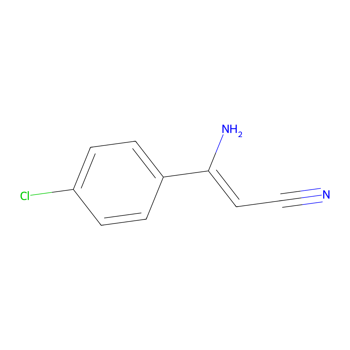3-Amino-3-(4-chlorophenyl)prop-2-enenitrile molecular structure, CAS 107840-43-7