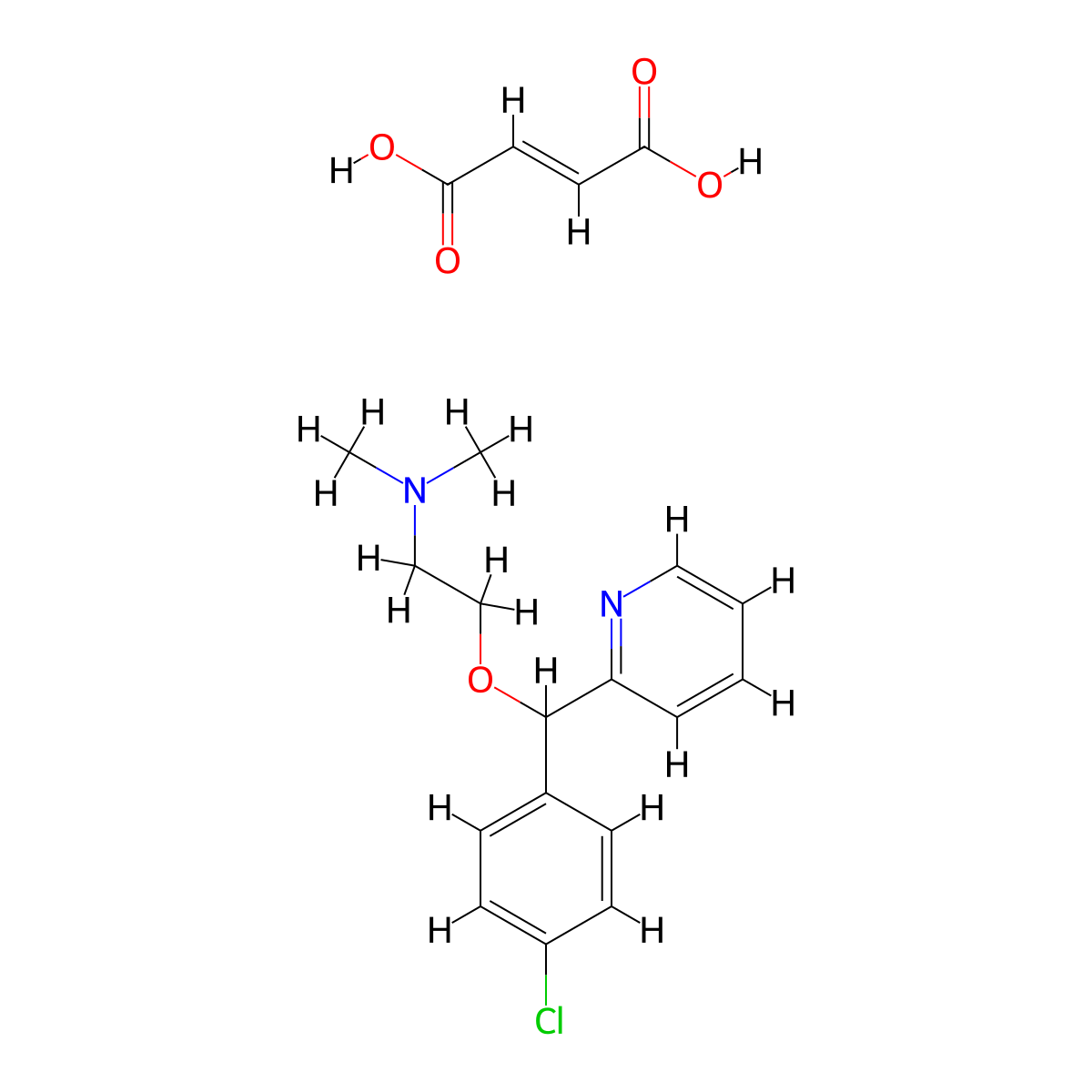 Carbinoxamine fumarate molecular structure, CAS 1078492-16-6
