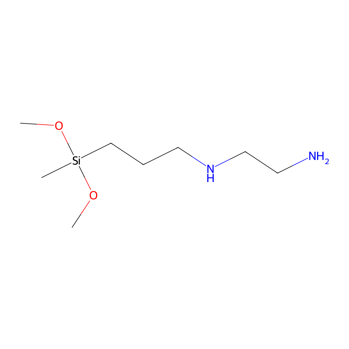 N-(2-Aminoethyl)-3-aminopropylmethyldimethoxysilane molecular structure, CAS 107853-34-9
