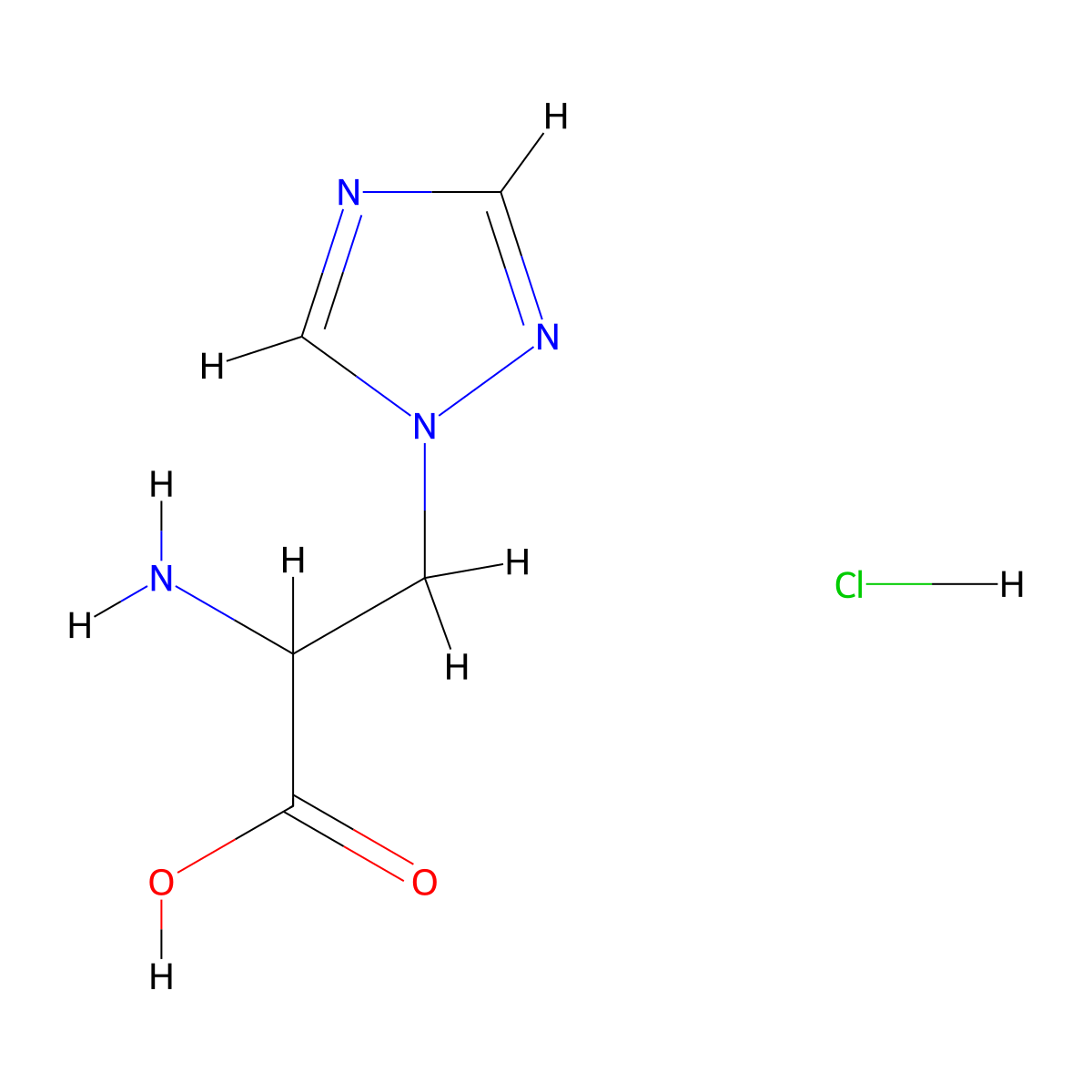 2-amino-3-(1H-1,2,4-triazol-1-yl)propanoic acid hydrochloride molecular structure, CAS 1078566-98-9