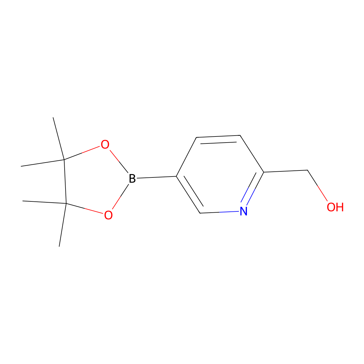2-(Hydroxymethyl)pyridine-5-boronic acid, pinacol ester molecular structure, CAS 1078575-71-9