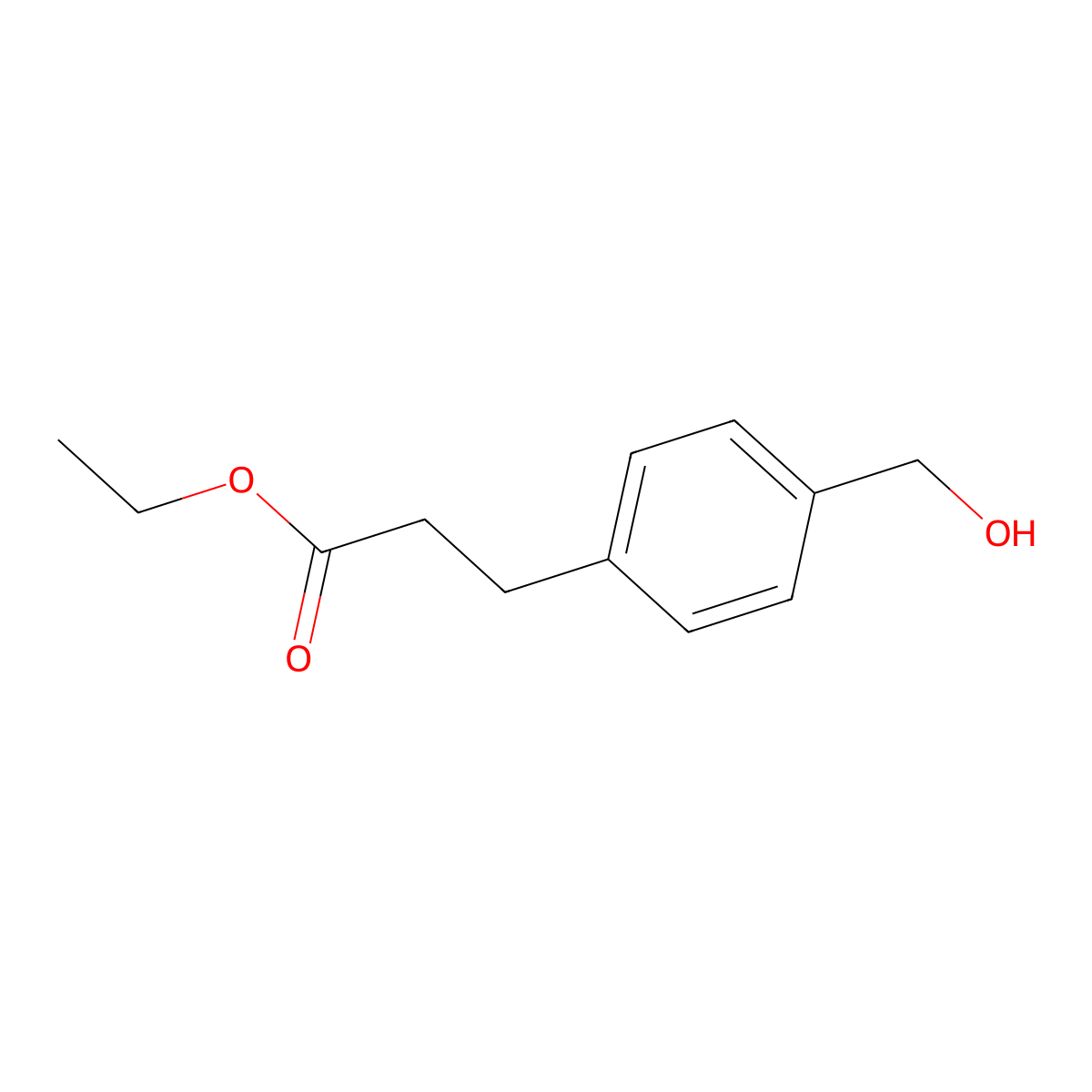 Ethyl 3-(4-(hydroxymethyl)phenyl)propanoate molecular structure, CAS 107859-98-3