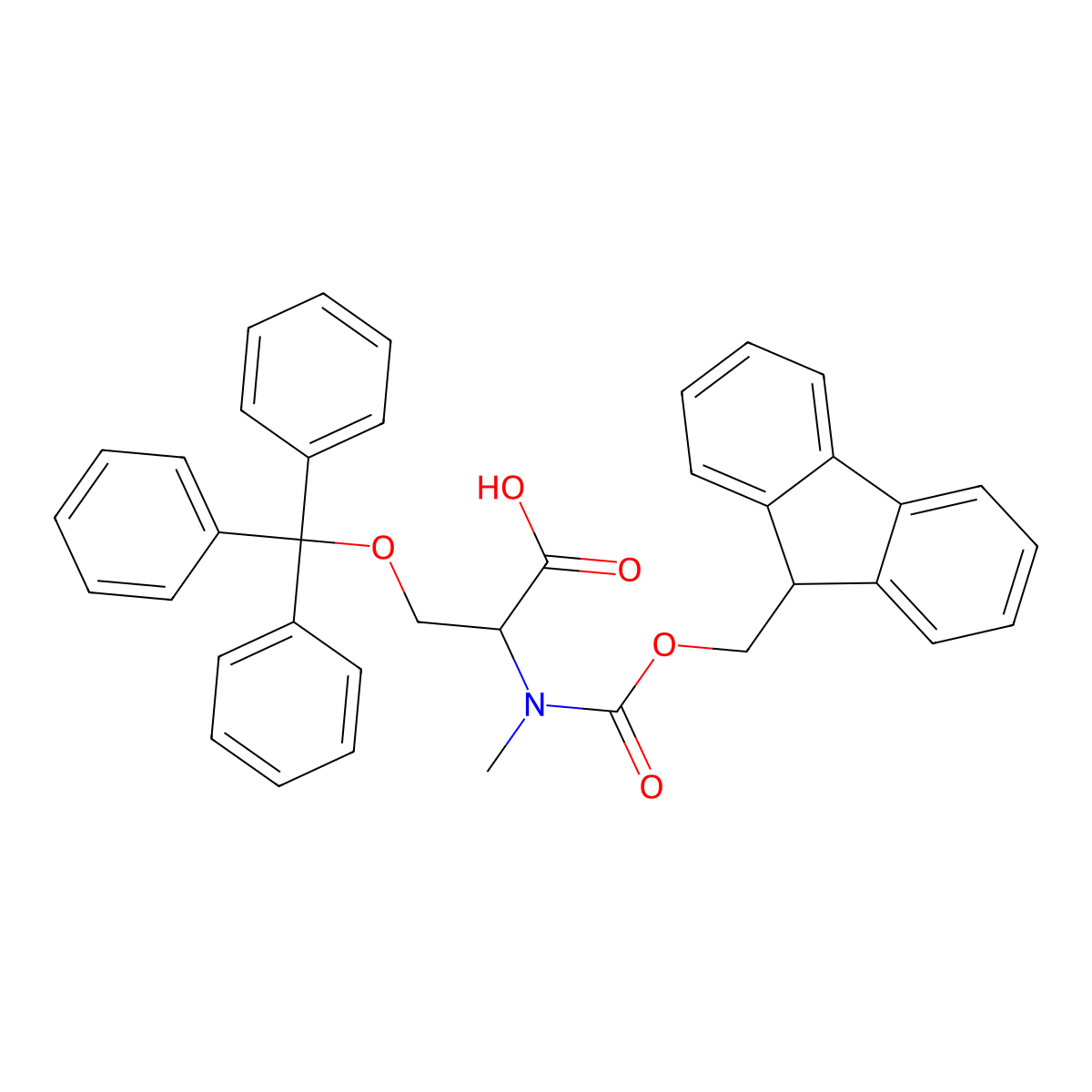 Fmoc-N-Me-L-Ser(Trt)-OH molecular structure, CAS 1078607-71-2