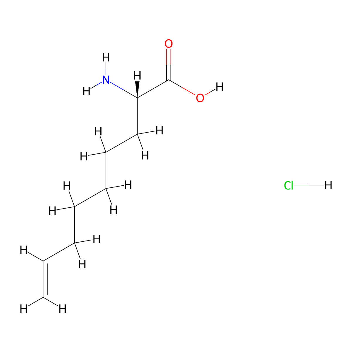 (S)-2-aminonon-8-enoic acid hydrochloride molecular structure, CAS 1078627-30-1