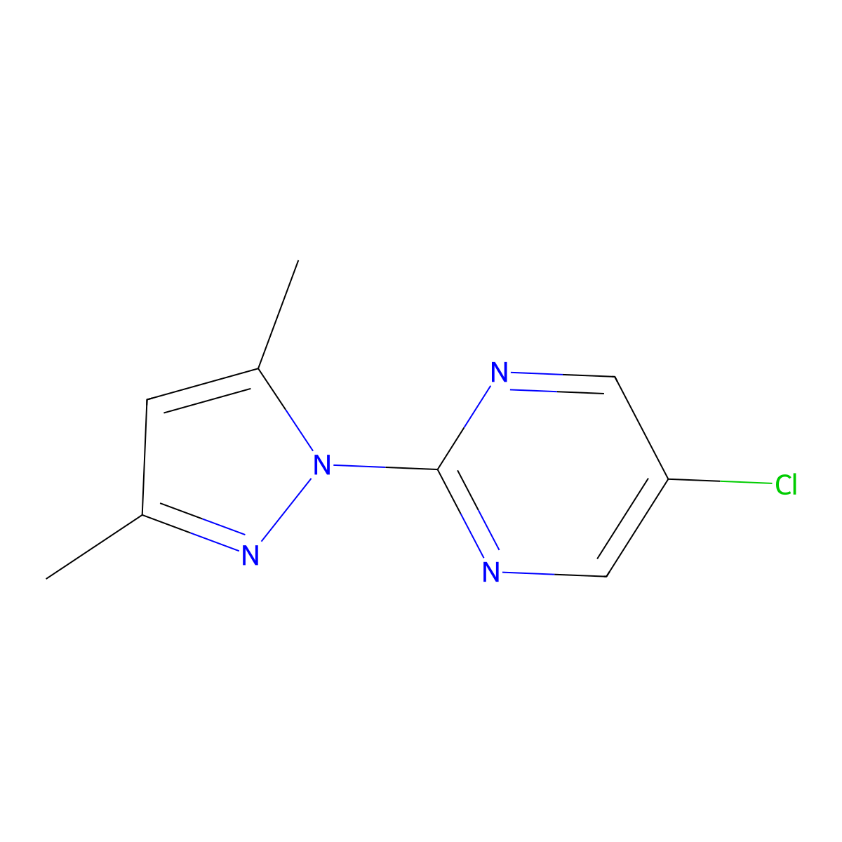 5-Chloro-2-(3,5-dimethylpyrazol-1-yl)pyrimidine molecular structure, CAS 107864-32-4