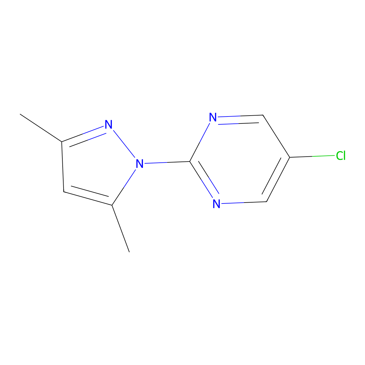 5-Chloro-2-(3,5-dimethylpyrazol-1-yl)pyrimidine molecular structure, CAS 107864-32-4